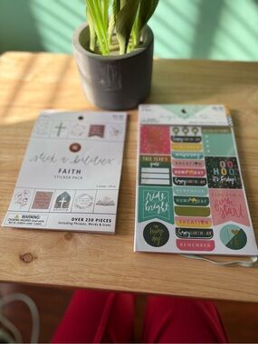 Faith & Celebration Sticker Pack Set - White and Multicolor